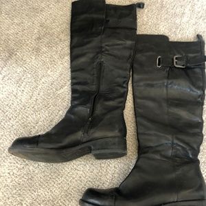 Classic Tall Black Leather Boots